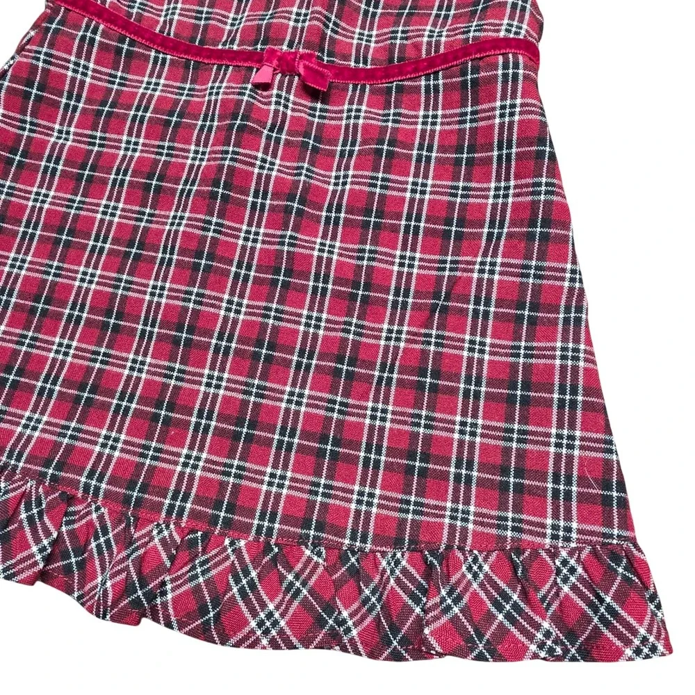 Gymboree 12 mo Red Plaid Sleeveless Jumper Dress and Diaper Cover Set Holiday